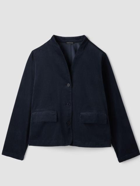 EILEEN FISHER Organic Cotton Stretch Corduroy High Collar Jacket
