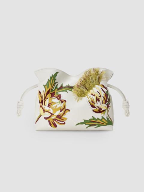 Loewe Women's x Paula's Ibiza Flamenco Mini Intarsia Leather Clutch - Soft White