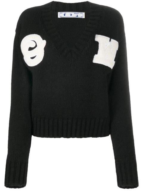 Off-White appliqued alpaca and wool-blend jumper