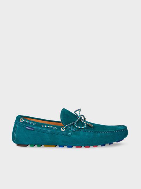 Paul Smith Petrol Green 'Springfield' Suede Driving Loafers