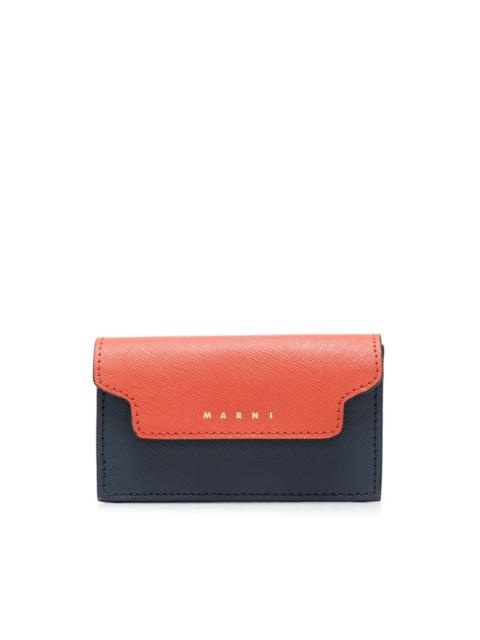 Marni colour-block leather card case