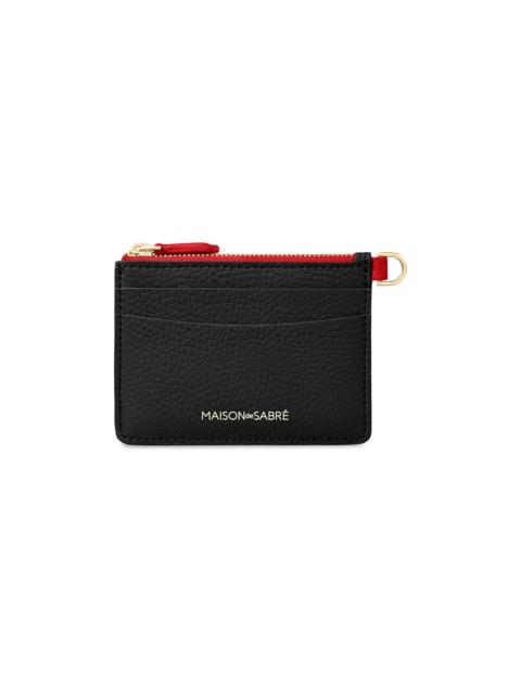 MAISON de SABRÉ Women's Leather Zipped Card Pouch - Rouge Noir