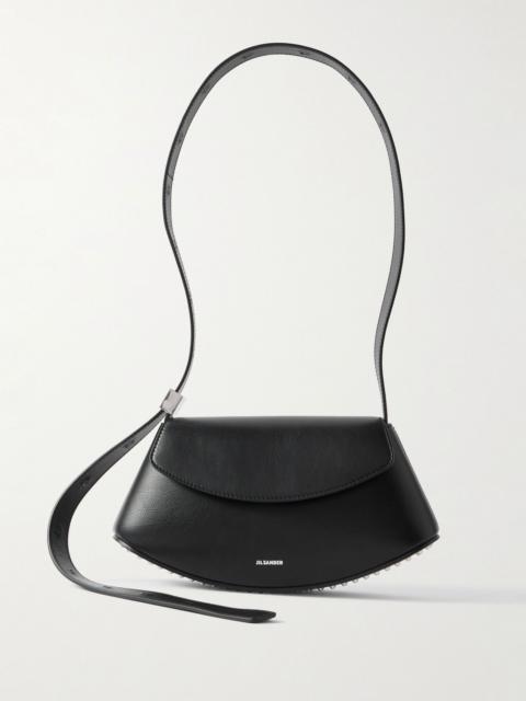 Jil Sander Eldorado small leather shoulder bag Black