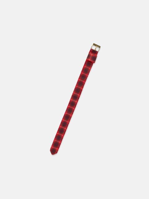 J. PRESS RED FRAISER TARTAN NYLON WATCH STRAP