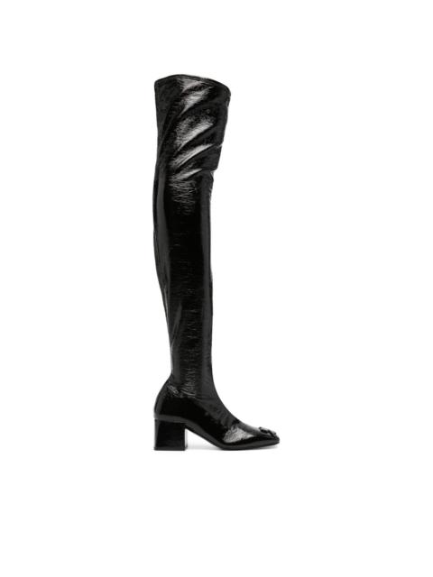 courrèges 60mm logo-plaque leather boots