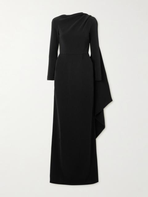 BALENCIAGA Cape-effect Open-back Crepe Gown