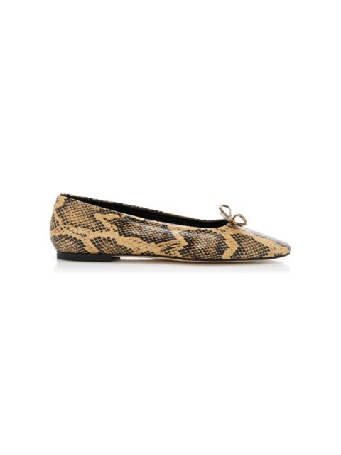 Aeyde Delfina Snake-Effect Leather Flats animal