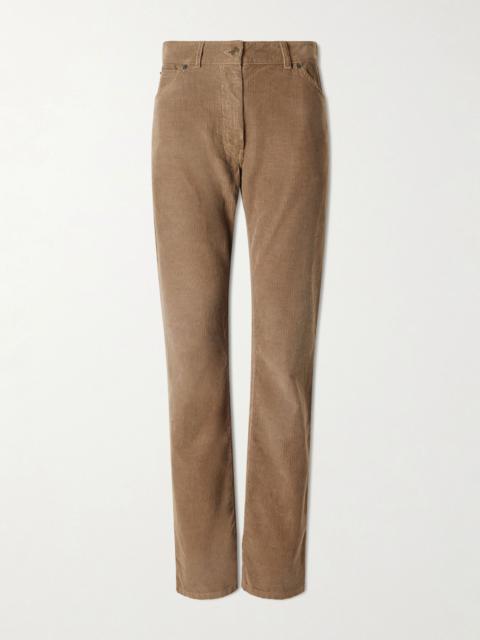 The Row Dinni cotton-corduroy straight-leg pants Beige