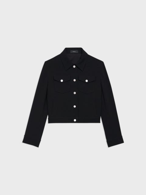 Theory Shrunken Trucker Jacket in Admiral Crepe