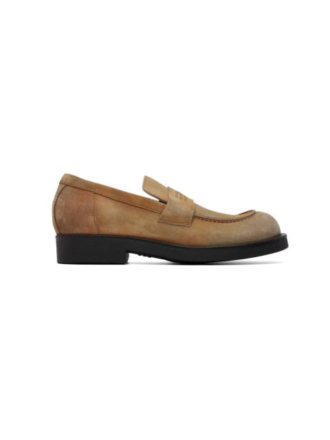 MM6 Maison Margiela Beige Washed Suede Biker Loafers