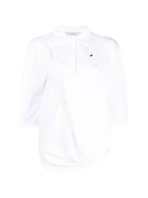 pushBUTTON layered half-sleeve shirt