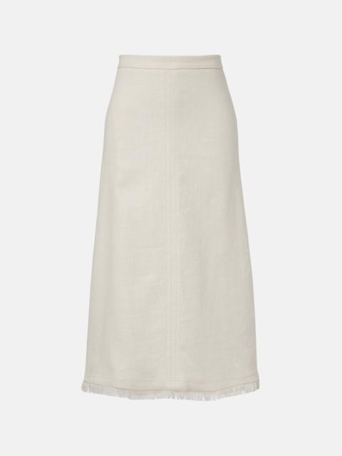 'S Max Mara Fiocchi linen and cotton midi skirt