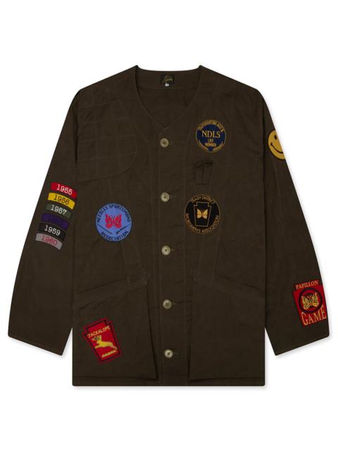 NEEDLES WAXED CLOTH SHOOTING JACKET - BROWN