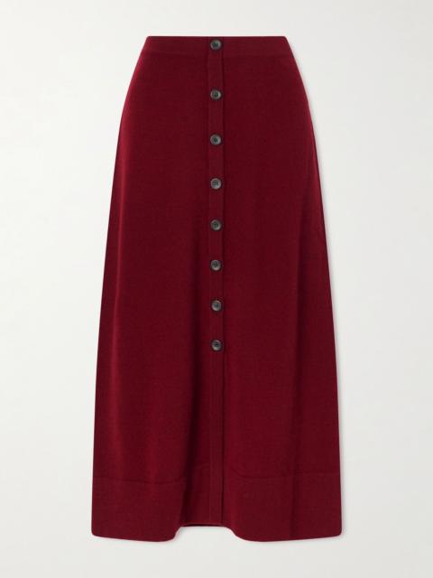 Altuzarra Callahan cashmere maxi skirt Burgundy