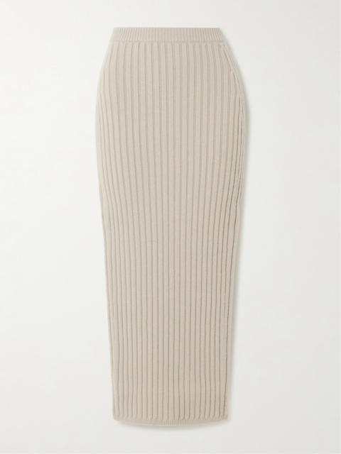 Max Mara Ribbed Wool-blend Maxi Skirt