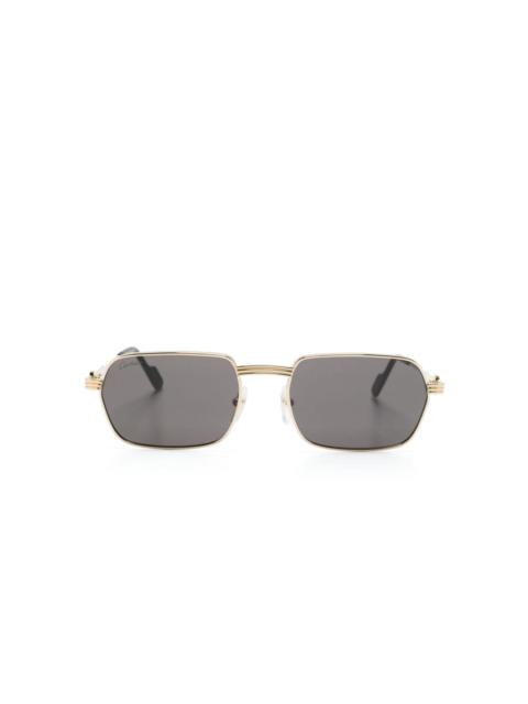 Cartier polished rectangle-frame sunglasses