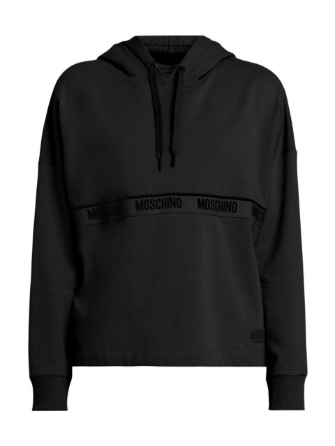 Moschino Women's Logo Tape Hoodie - Black