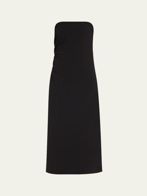 Vince Strapless Draped Midi Dress