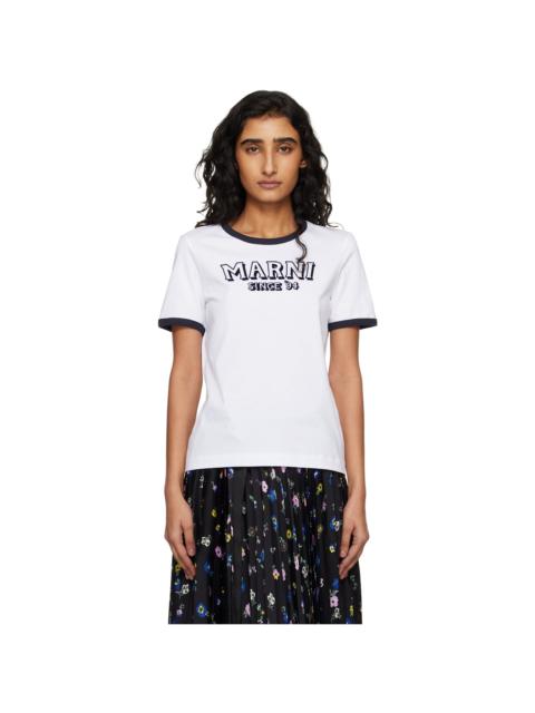 Marni White Flock Print Jersey T-shirt