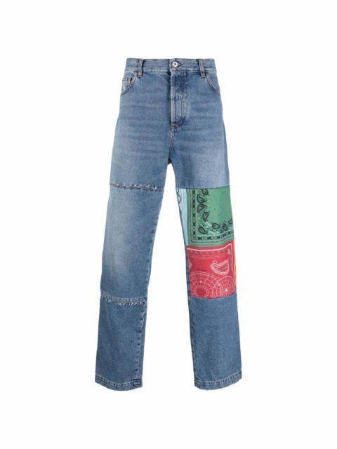 patchwork bandana jeans
