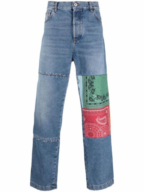 patchwork bandana jeans