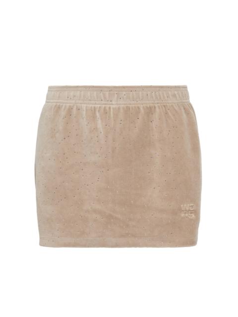 Alexander Wang Crushed Velour Mid-Rise Mini Skort