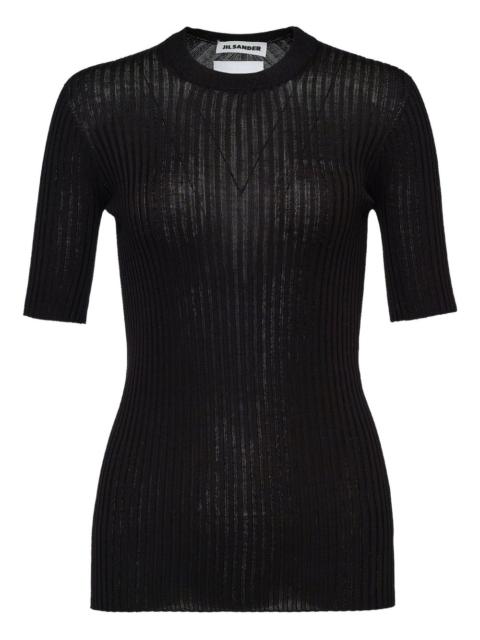 Jil Sander ribbed short-sleeve top