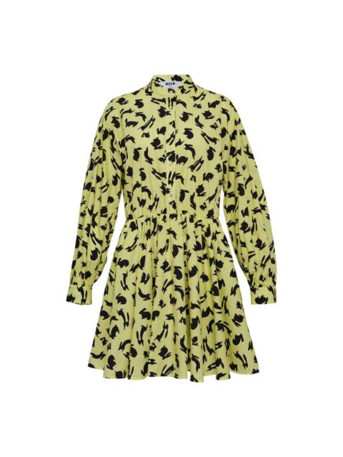 MSGM Abito Print Collared Dress