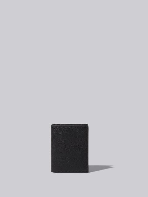 Thom Browne Black Pebble Grain Leather Double Cardholder