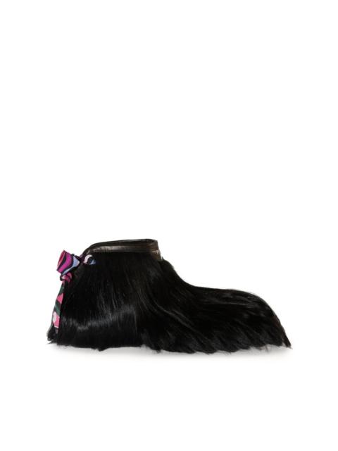 Doggy goat-hair ankle boots