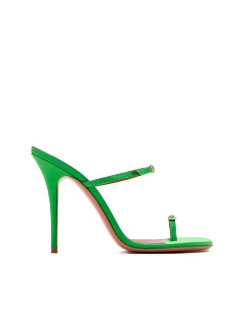 Amina Muaddi crystal-buckle satin sandals