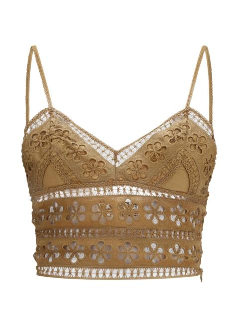 Charo Ruiz Melie guipure-lace cropped top