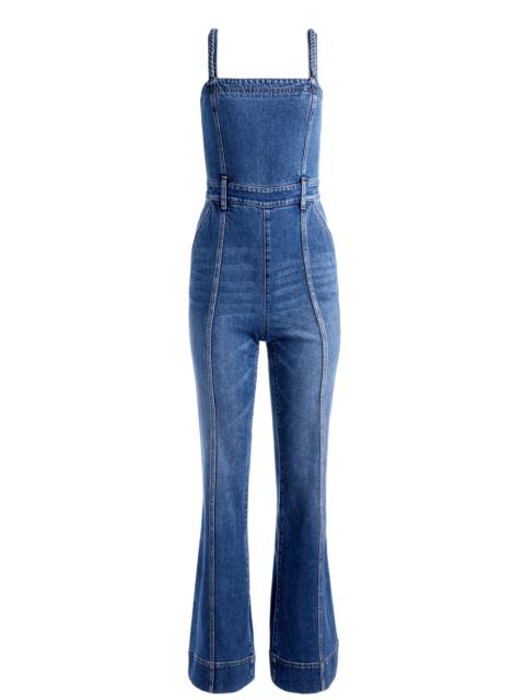 Alice + Olivia MELODY BRAIDED STRAP DENIM JUMPSUIT