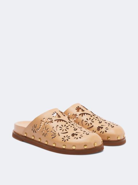 FARM RIO Perforated leather mules