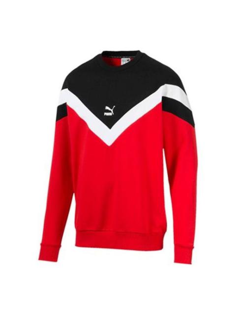 PUMA PUMA Sports Round Neck Knit Pullover Black Red 595953-11