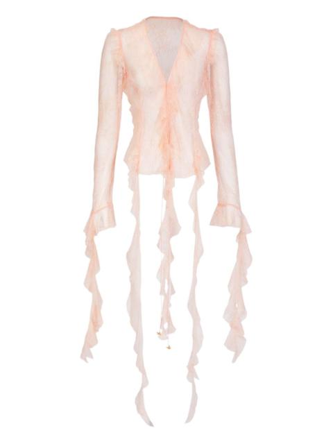 BANANHOT Alana lace ruffled shirt