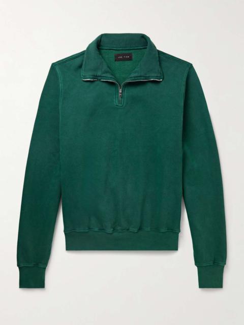 LES TIEN Yacht Garment-Dyed Cotton-Jersey Half-Zip Sweatshirt