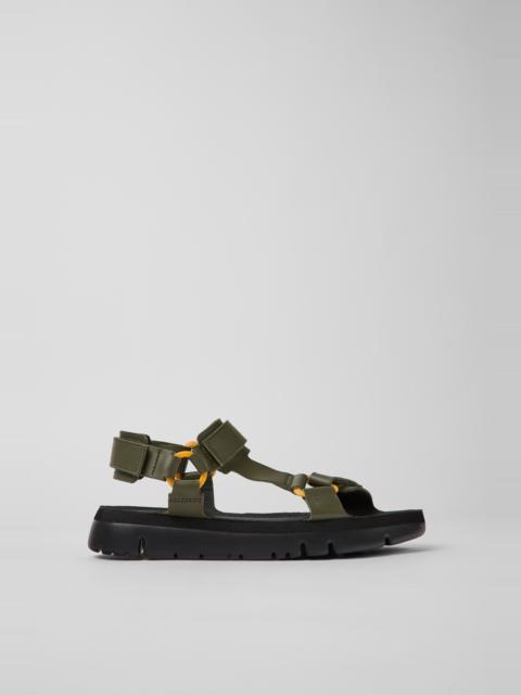 CAMPER Oruga Green leather sandals for men