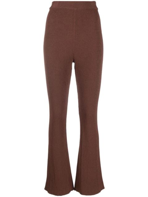 AERON ribbed-knit flared trousers