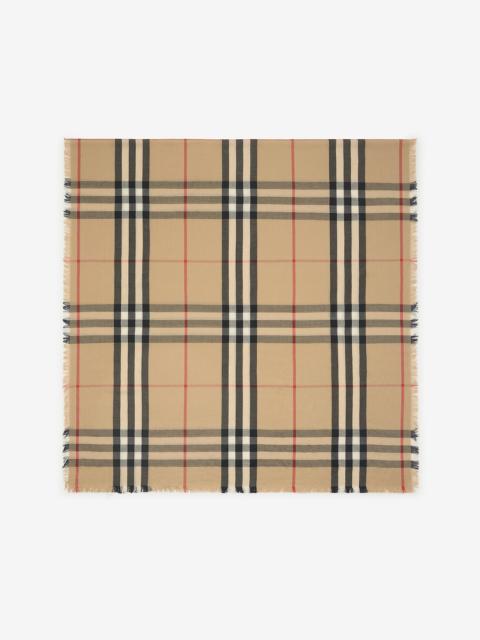 Burberry Wide Check Cashmere Scarf