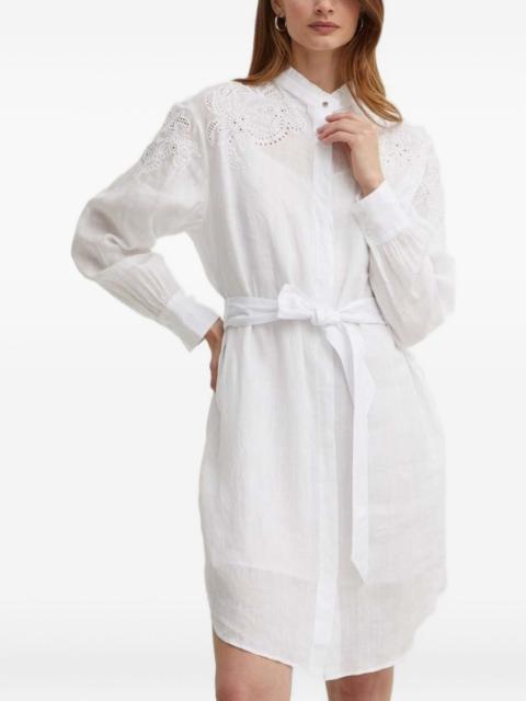 BOSS eyelet ruffled midi dress