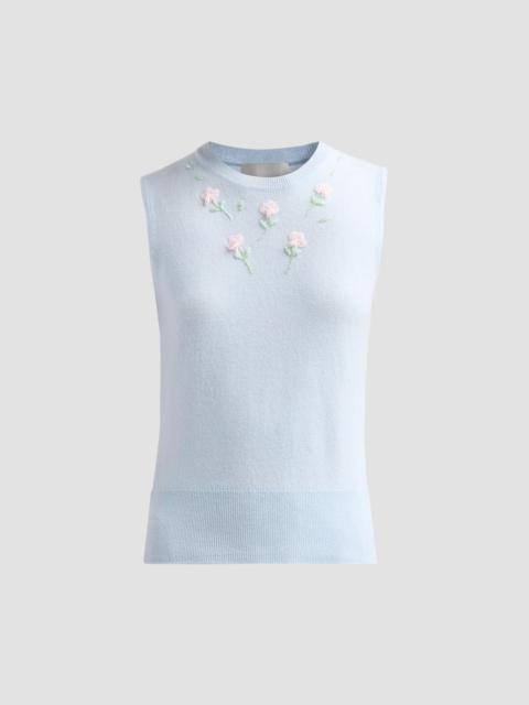AKNVAS Women's Dahlia Floral Wool-Blend Tank - Blue