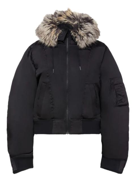 adidas faux fur-trimmed bomber jacket