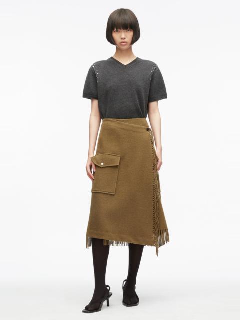 3.1 Phillip Lim Wool Blanket Hem Midi Skirt
