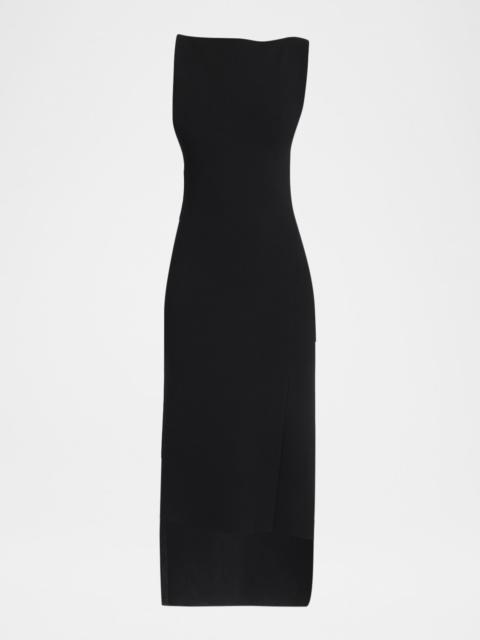 courrèges Boat-Neck Sleeveless High-Low Midi Dress