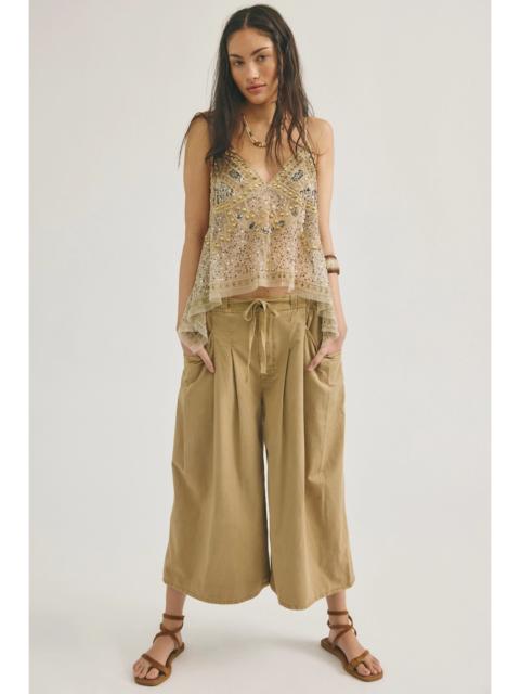 FREE PEOPLE Telluride Wide-Leg Crop Pull-On Solid Pants