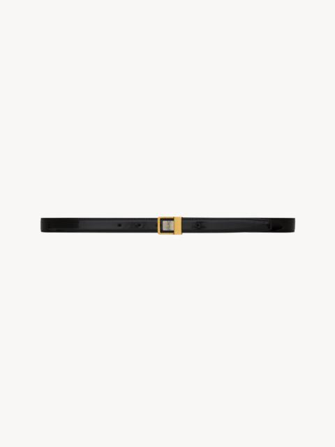 SAINT LAURENT la 66 buckle thin belt in shiny leather