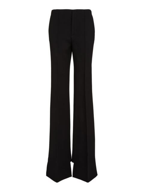 Broken-Heel Low-Rise Stretch-Wool Pants black