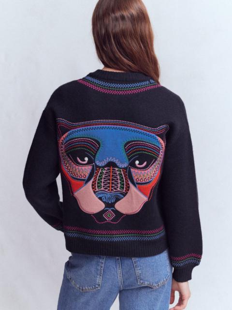 BODEN Abi Jacquard Cardigan-Navy, Tiger