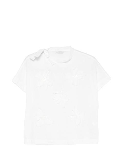 PESERICO floral-appliqué T-shirt
